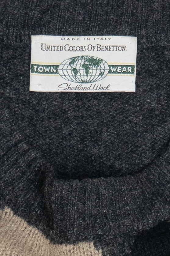 Vintage United Colors of Benetton Argyle Wool Sweater (1980s)