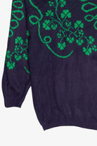 Vintage Emerald Isle Four Leaf Clover Knit Sweater Made In Ireland (1990s)