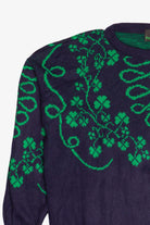 Vintage Emerald Isle Four Leaf Clover Knit Sweater Made In Ireland (1990s)