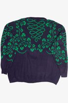 Vintage Emerald Isle Four Leaf Clover Knit Sweater Made In Ireland (1990s)