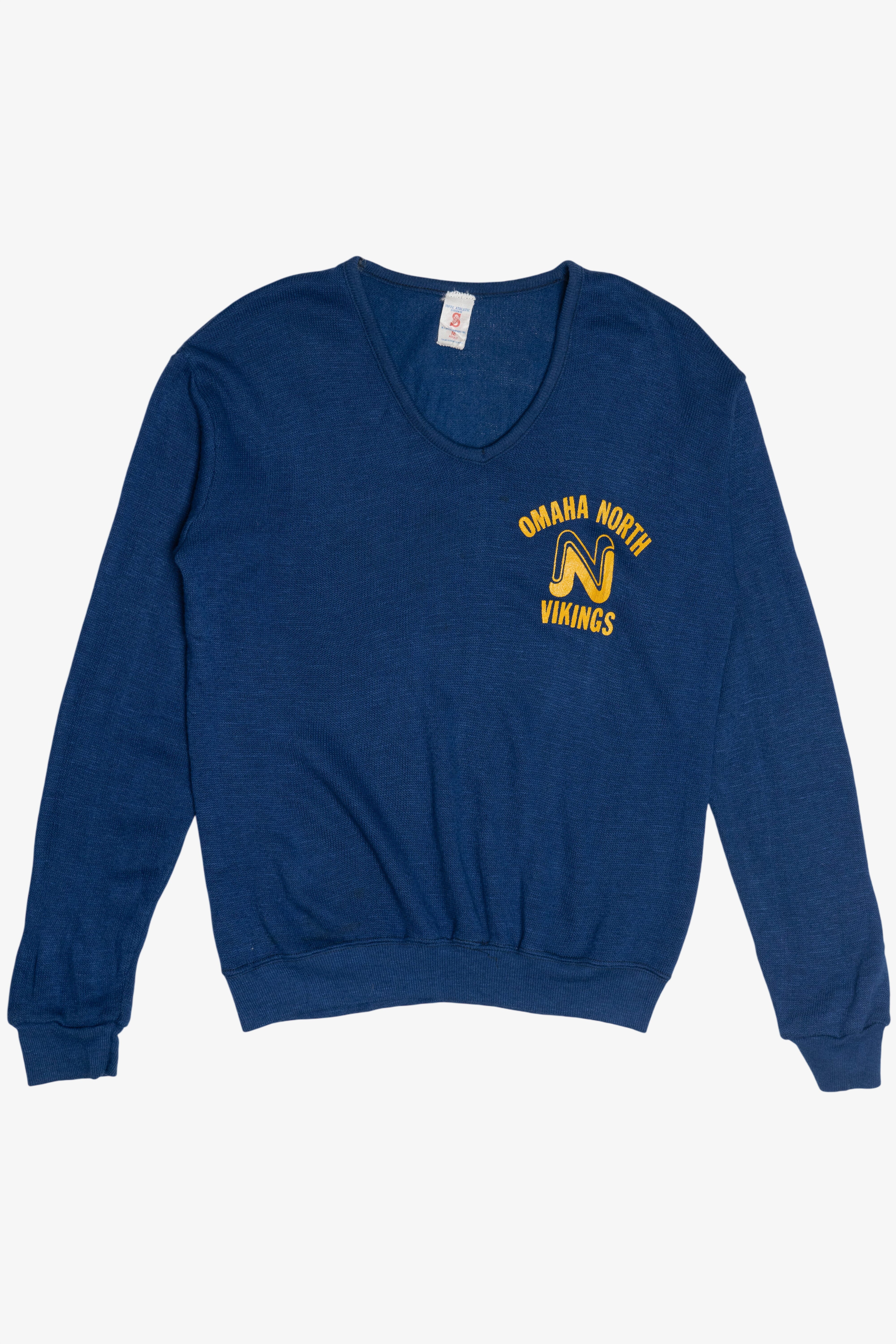 Vintage "Omaha North Vikings" Soffe Athletic V-Neck Sweater (1980s)