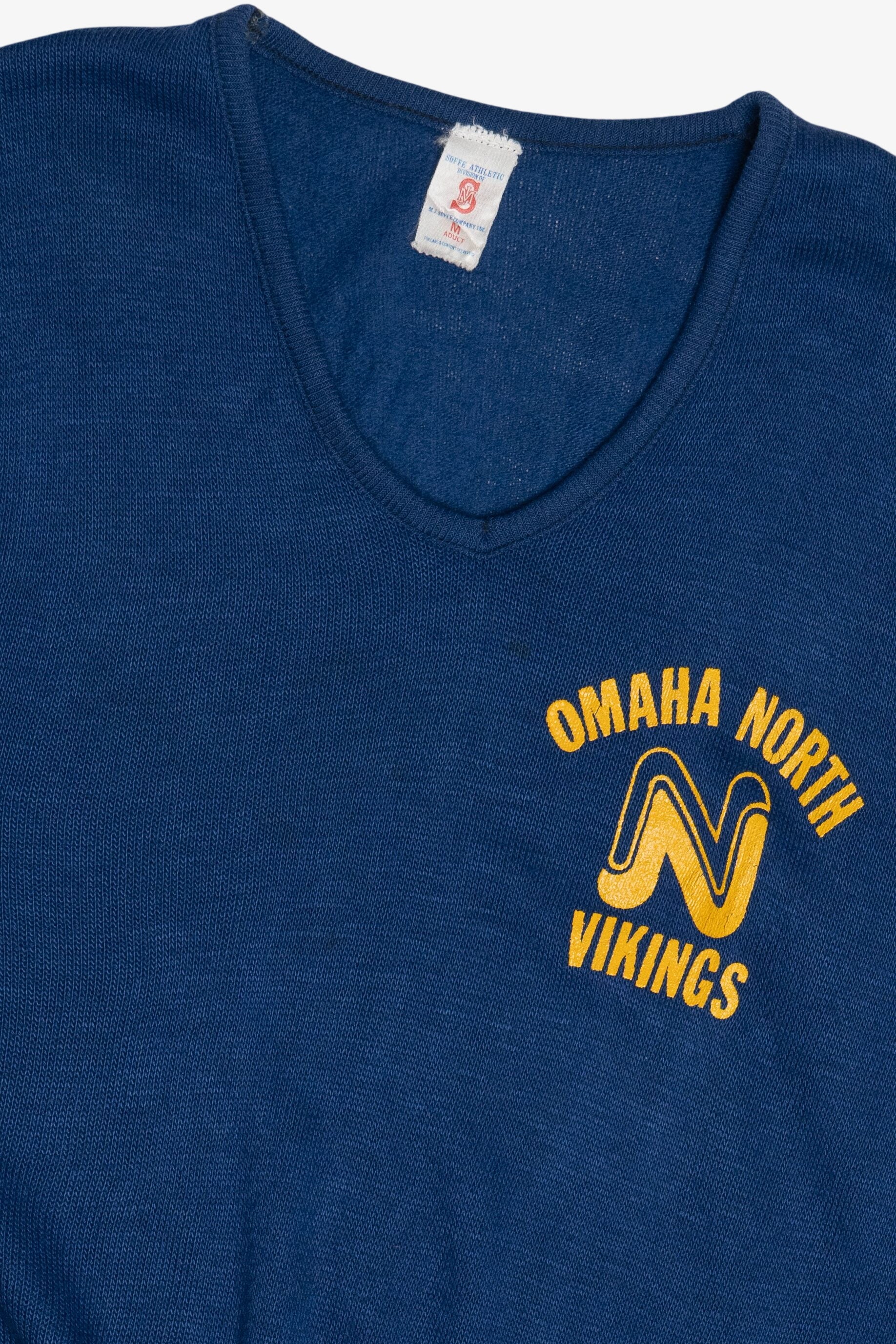 Vintage "Omaha North Vikings" Soffe Athletic V-Neck Sweater (1980s)