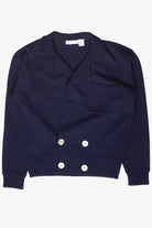 Vintage Navy Liz Claiborne Double Breasted Cardigan Sweater (2000s) 