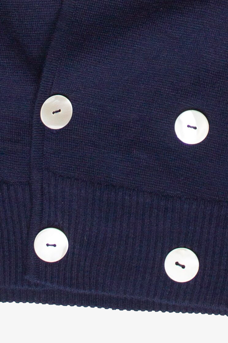 Vintage Navy Liz Claiborne Double Breasted Cardigan Sweater (2000s) 
