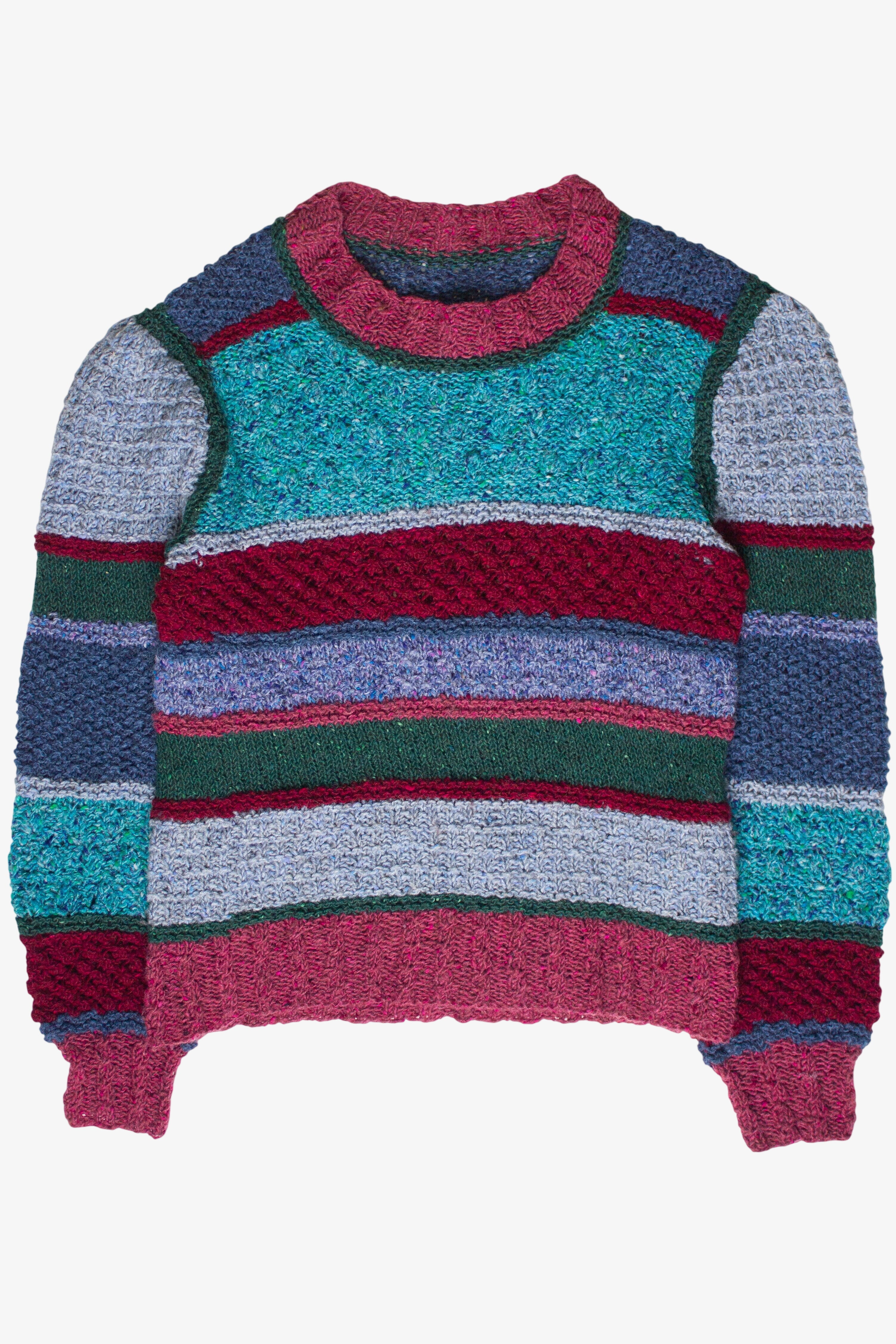 Vintage Handmade Mixed Knit Striped Sweater