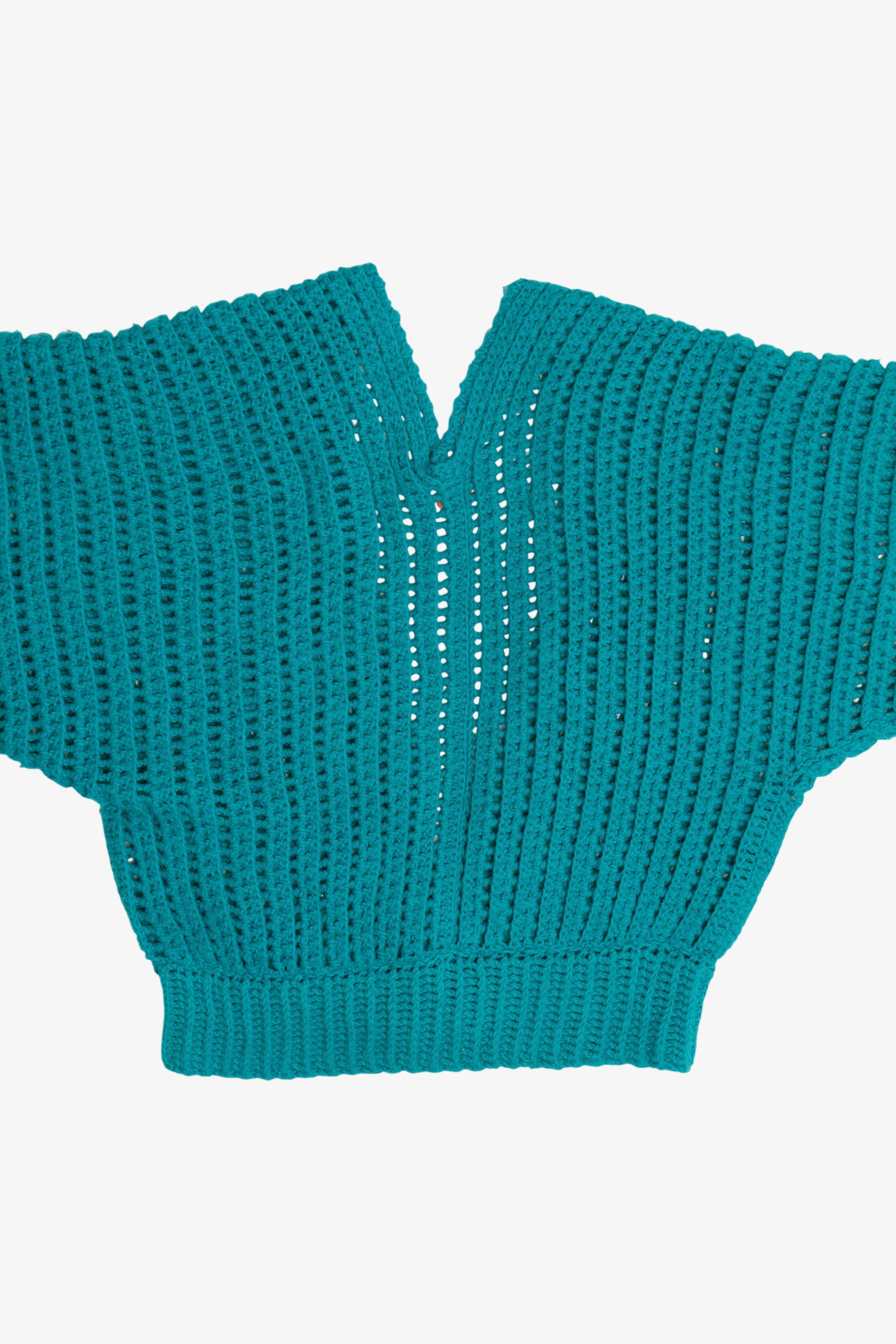 Vintage Soft Hand Knit Dolman Sleeve Deep V-Neck Cardigan (1990s)