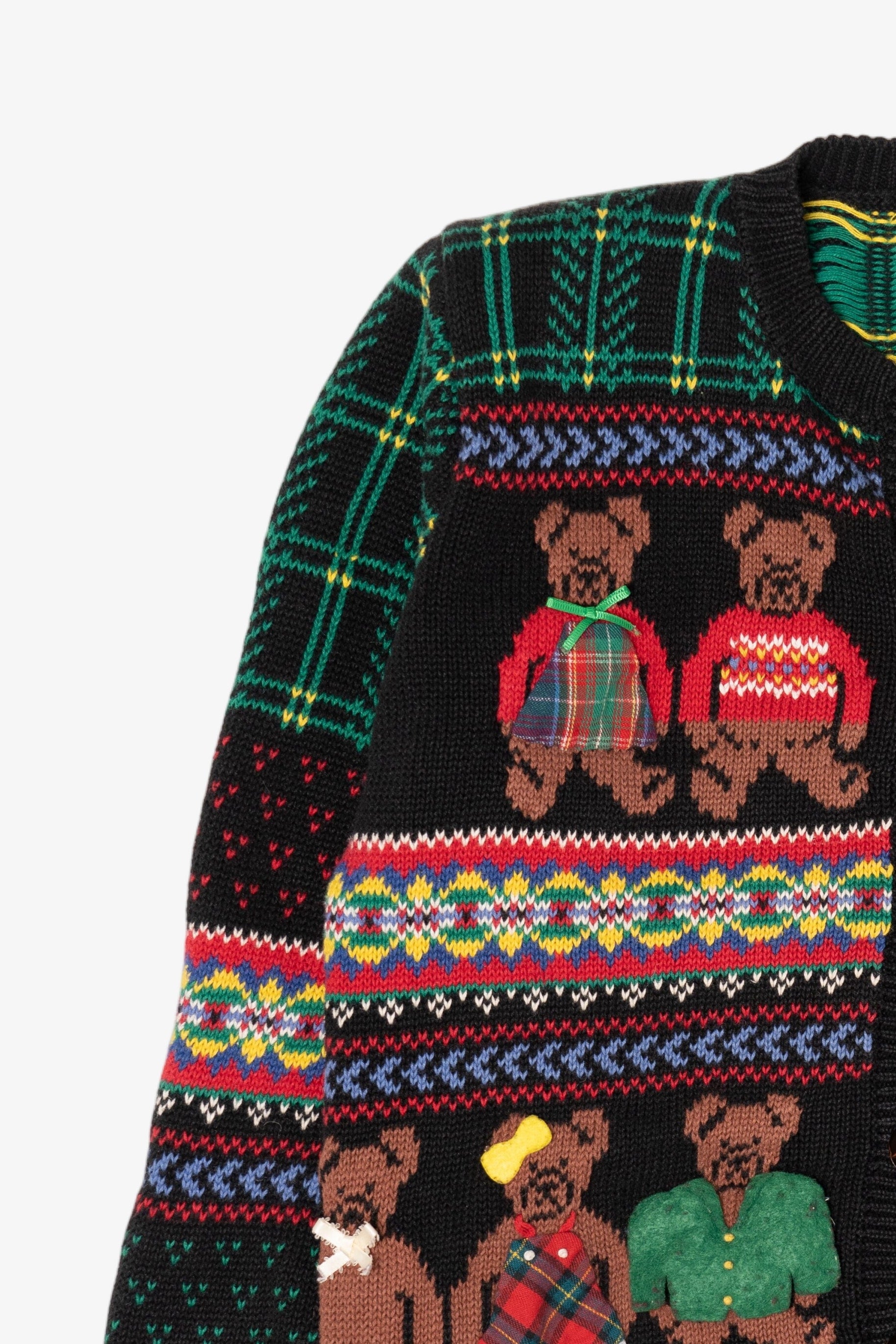 Vintage Hand Embroidered Susan Bristol Teddy Bears Sweater (1990s)