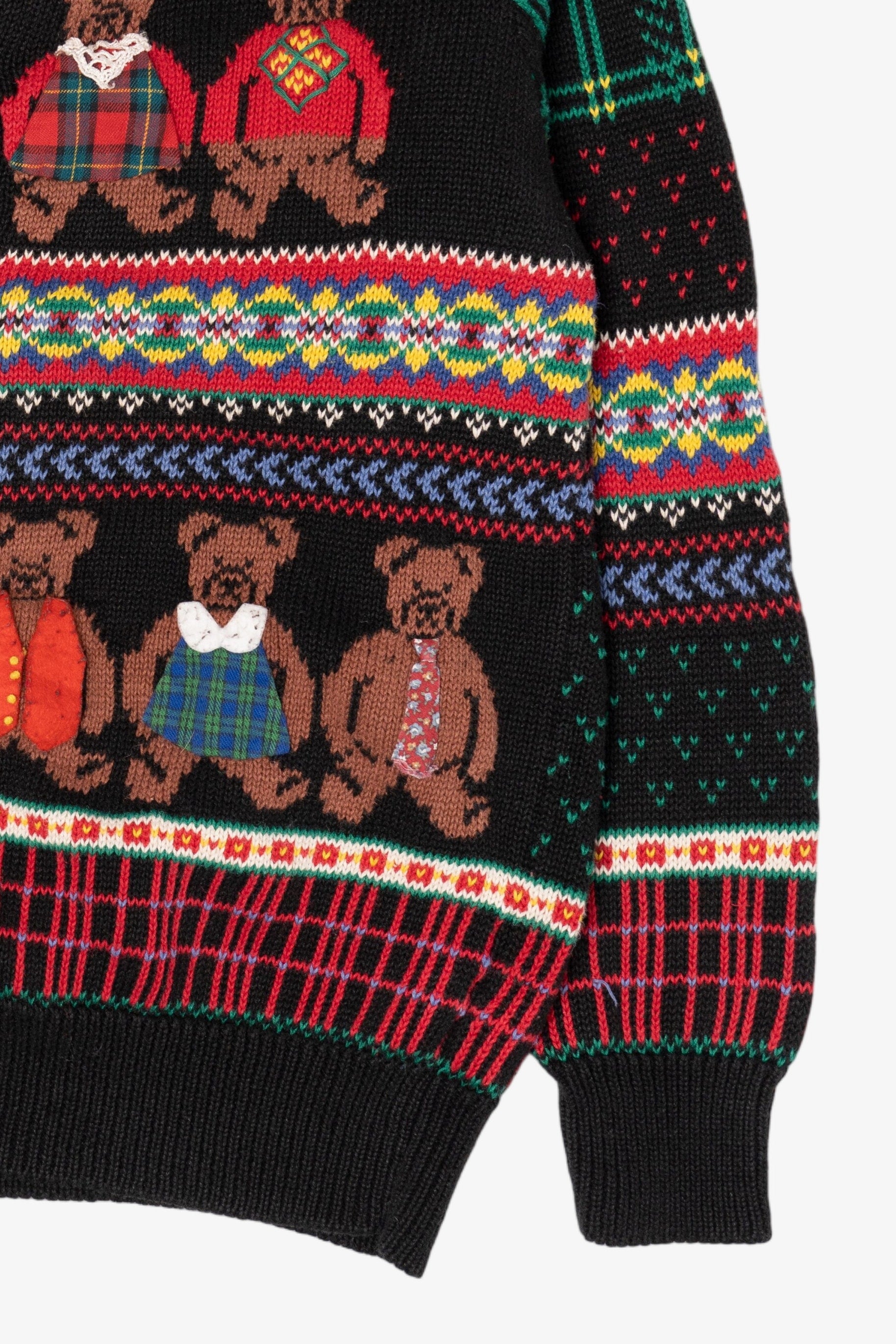 Vintage Hand Embroidered Susan Bristol Teddy Bears Sweater (1990s)