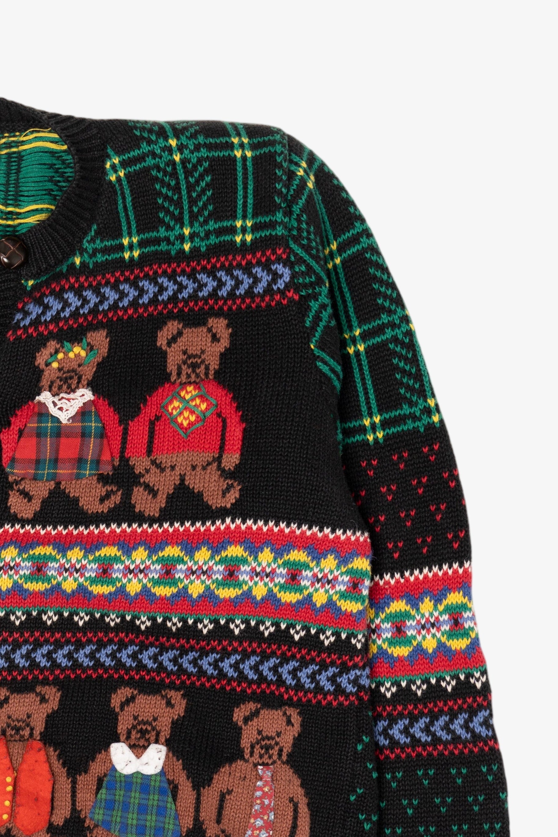 Vintage Hand Embroidered Susan Bristol Teddy Bears Sweater (1990s)