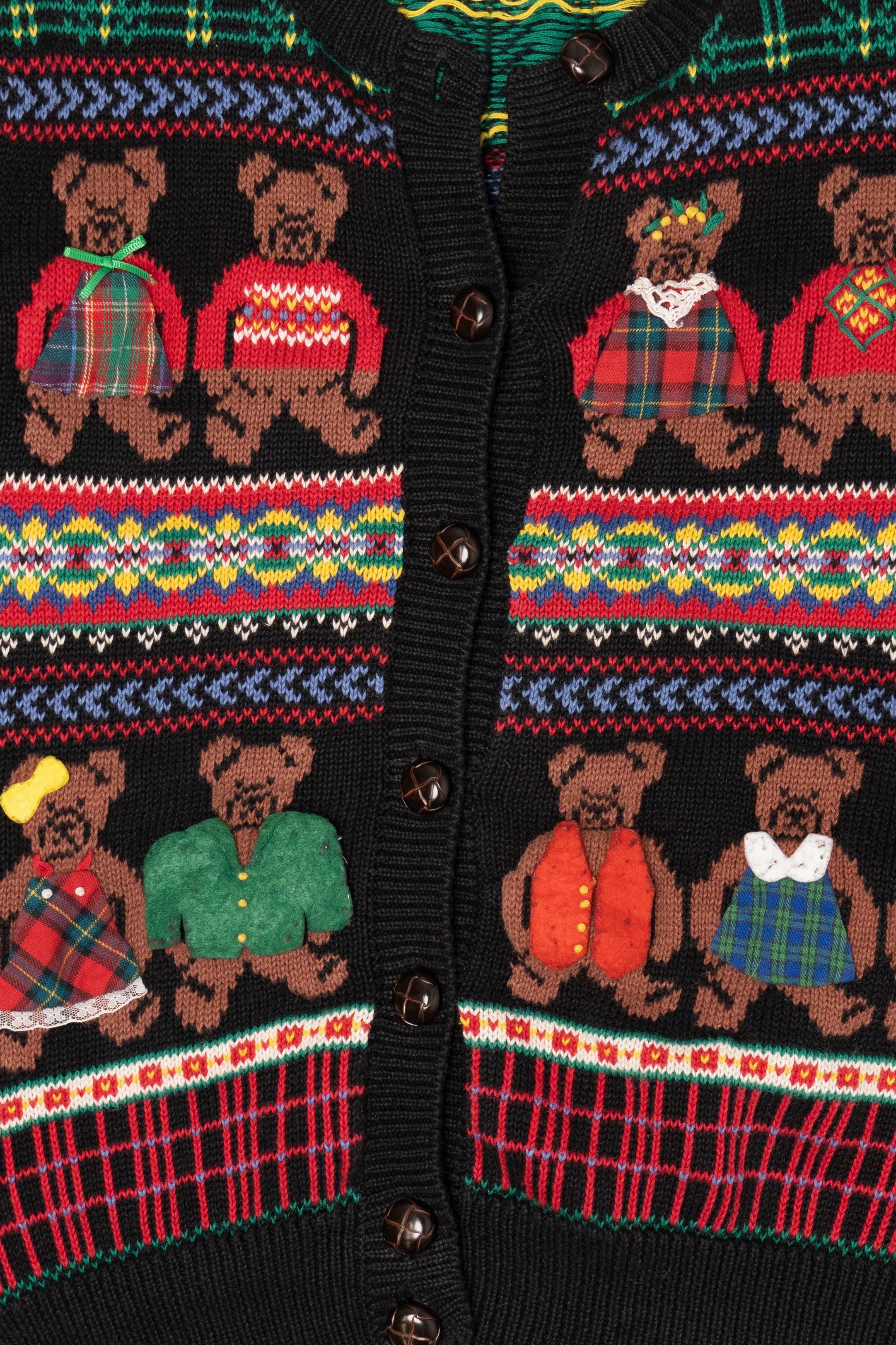 Vintage Hand Embroidered Susan Bristol Teddy Bears Sweater (1990s)