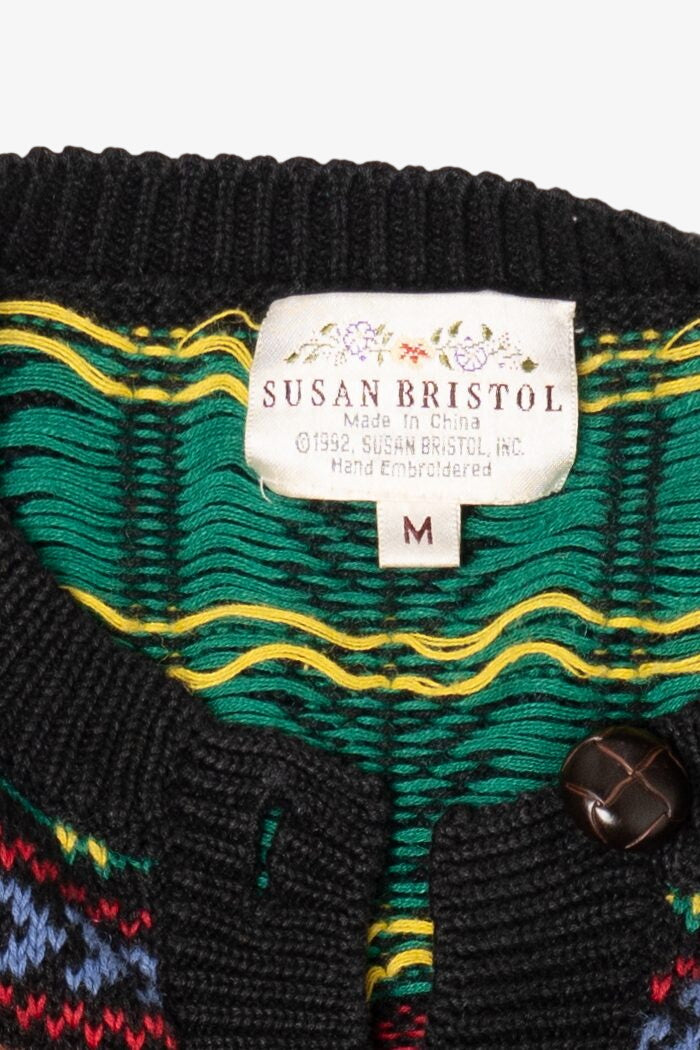 Vintage Hand Embroidered Susan Bristol Teddy Bears Sweater (1990s)