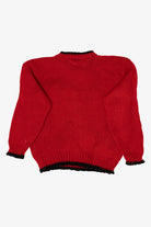 Vintage Hand Knit Red Teddy Bear Heidi Sweater (1990s)