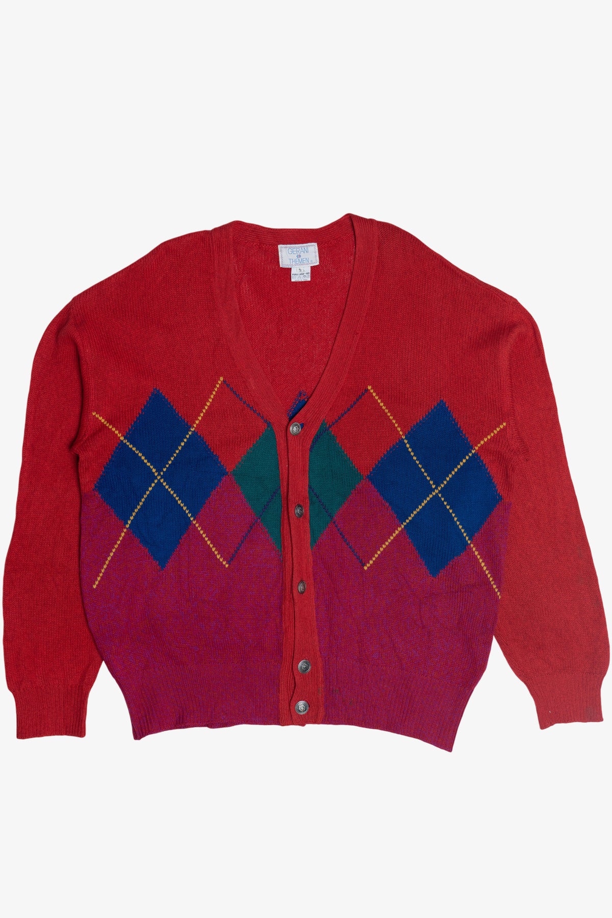 Vintage Gerani Themen Argyle Cardigan Sweater (1980s) – Ragstock