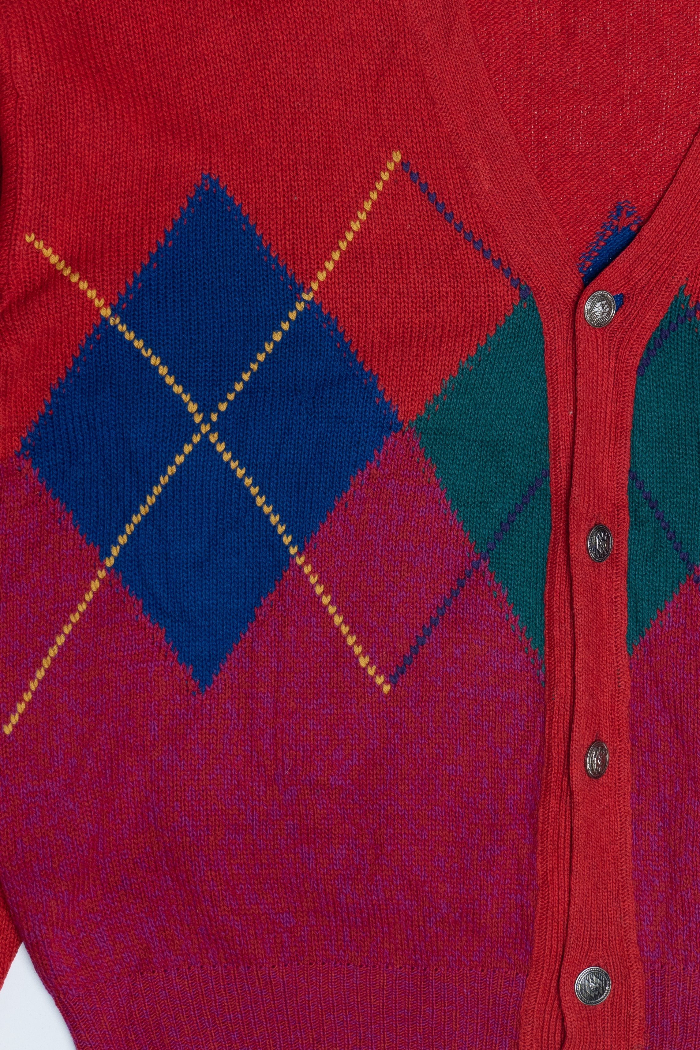 Vintage Gerani Themen Argyle Cardigan Sweater (1980s)