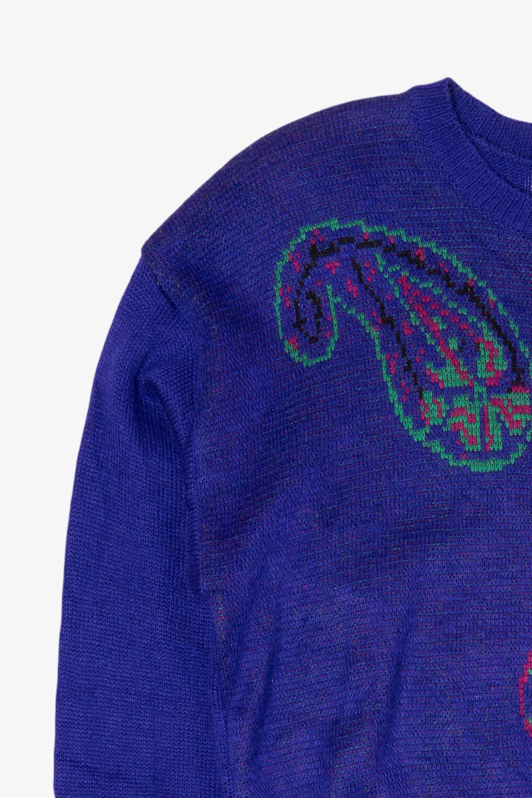 Vintage Blue Paisley Joyce Sweater (1990s)