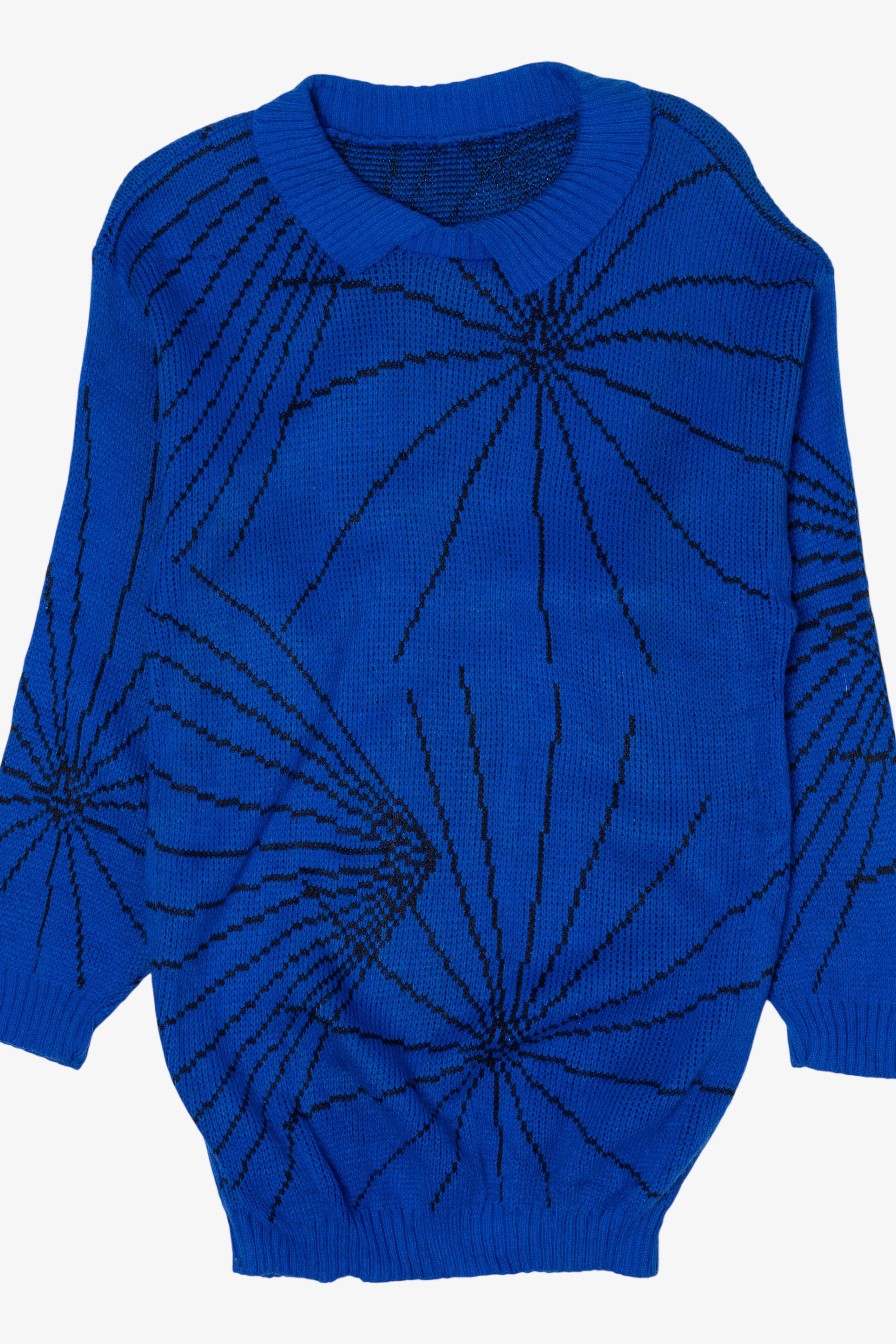 Vintage Blue Graphic Sweater (1980s)