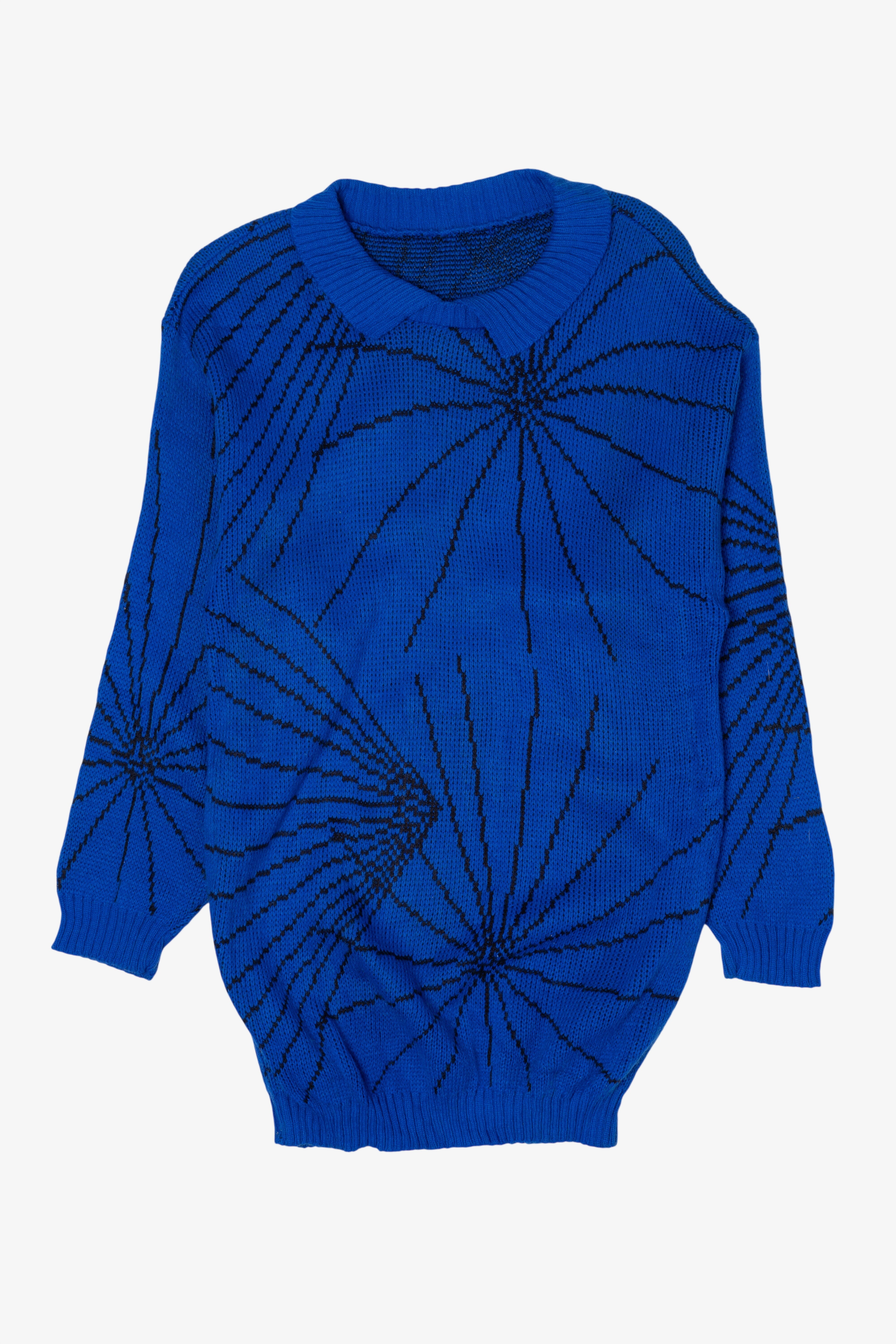 Vintage Blue Graphic Sweater (1980s)