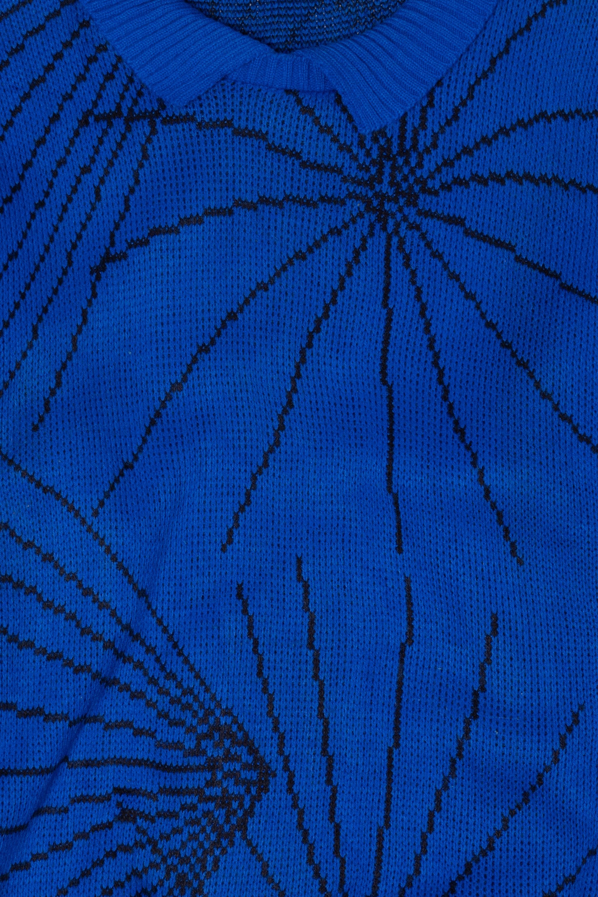 Vintage Blue Graphic Sweater (1980s)