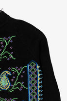 Vintage Black Paisley And Floral Pattern Sweater (1980s)