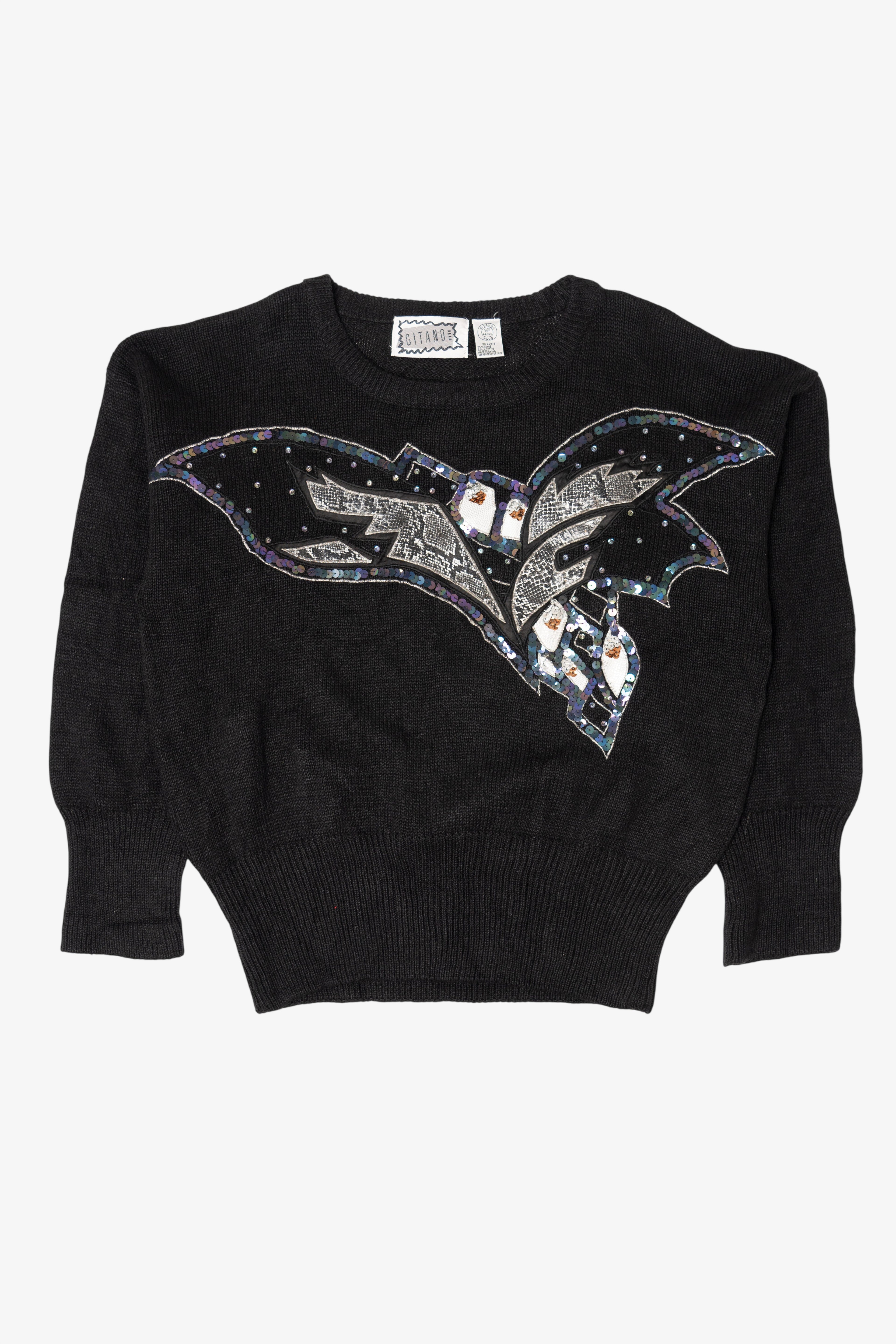 Vintage Black Sequin Gitano Sweater (1980s)