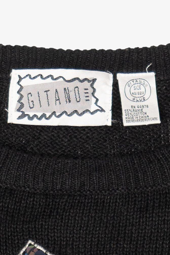 Vintage Black Sequin Gitano Sweater (1980s)