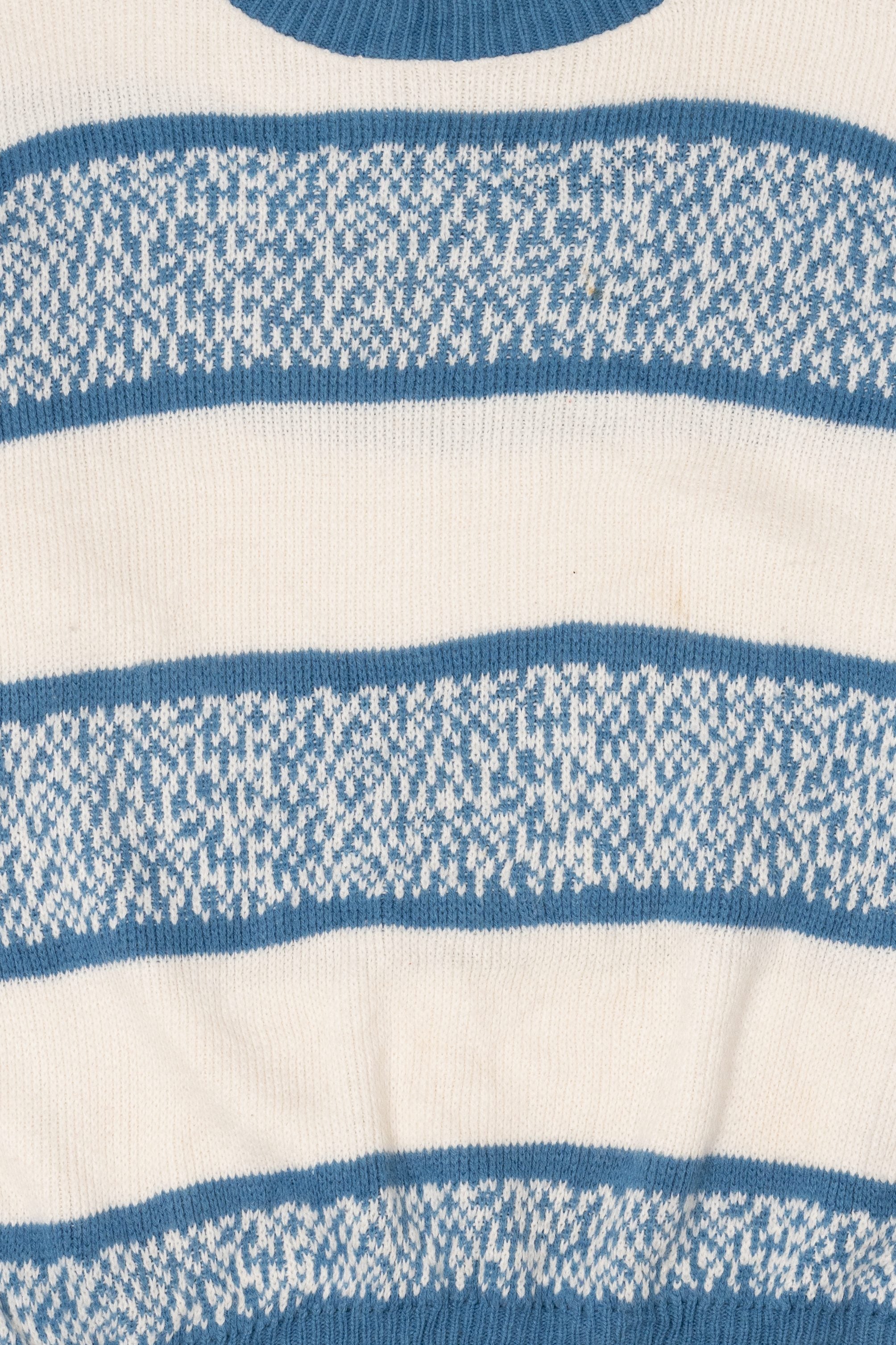 Vintage Blue Striped Sweater (1980s)