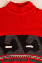 Vintage Red Cropped Turtleneck Sweater (1990s)