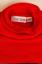 Vintage Red Cropped Turtleneck Sweater (1990s)