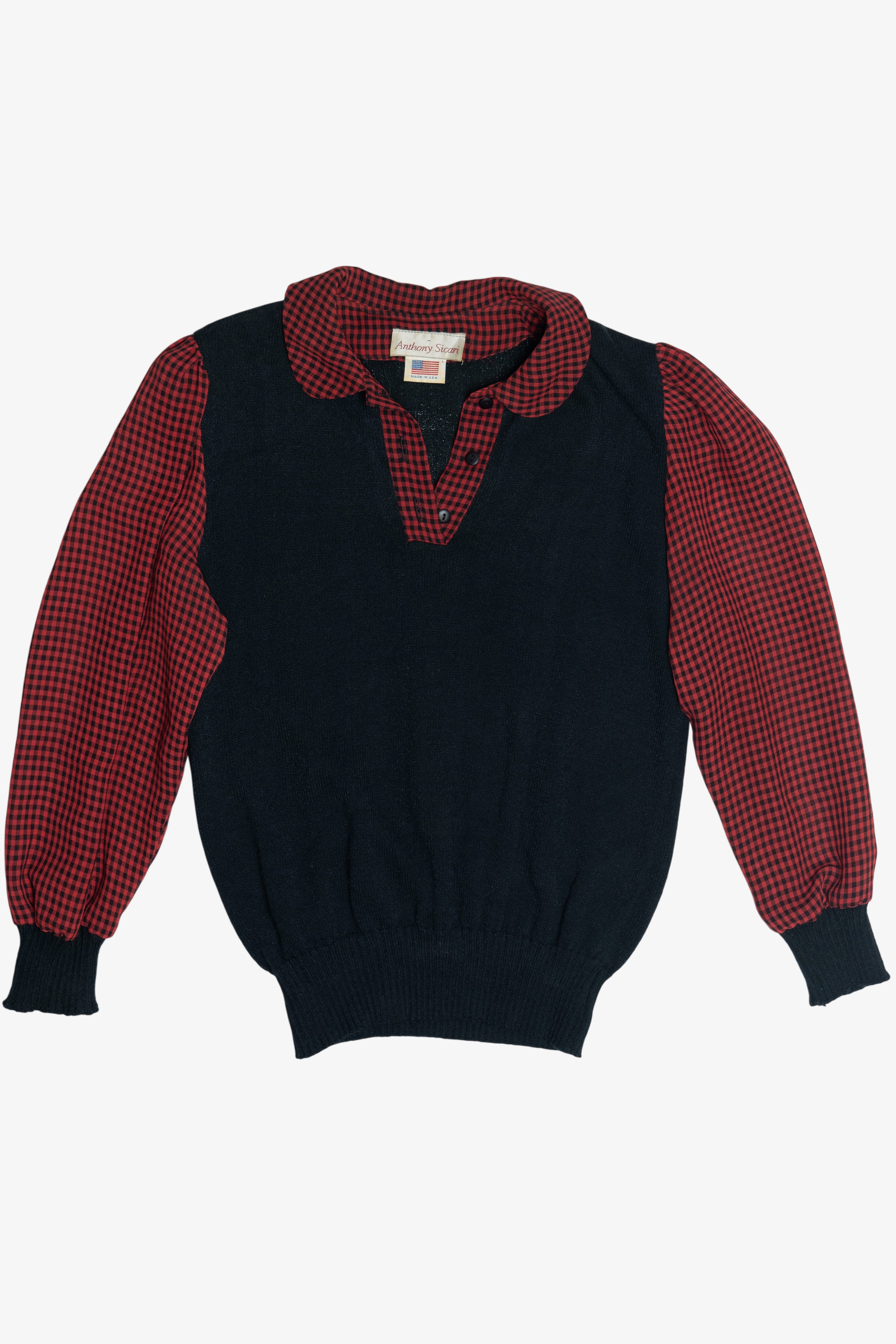 Vintage Anthony Sicari Sweater With Semi-Sheer Sleeves (1980s)