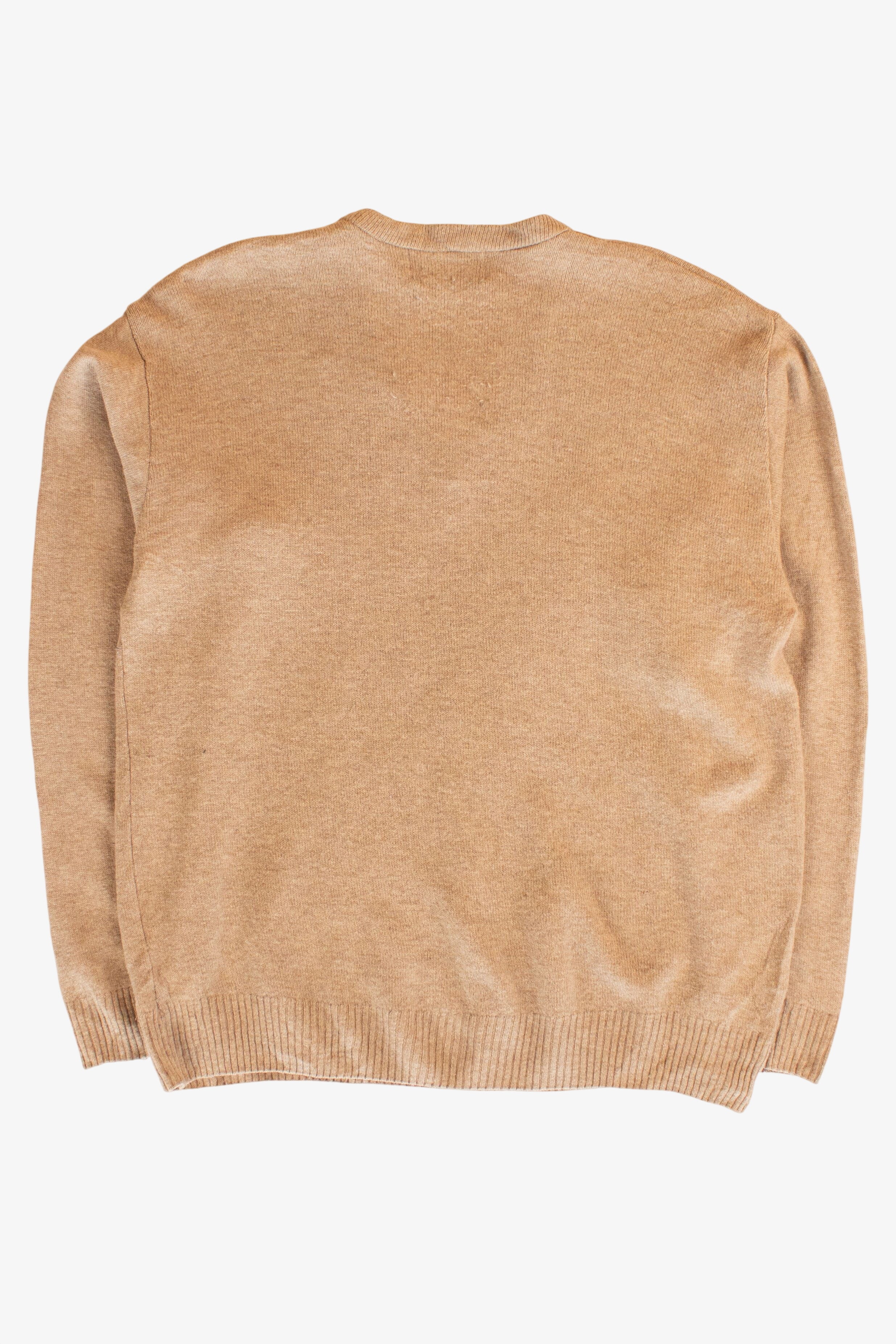 Vintage Tan Argyle V-Neck Sweater (1980s)