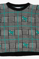Vintage Justin Allen Checkered Horse Patterned Sweater (1990s)