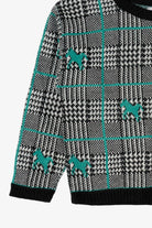 Vintage Justin Allen Checkered Horse Patterned Sweater (1990s)