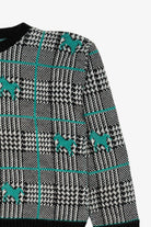 Vintage Justin Allen Checkered Horse Patterned Sweater (1990s)
