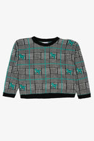 Vintage Justin Allen Checkered Horse Patterned Sweater (1990s)
