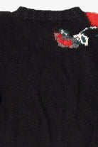 Vintage Hand Knit Floral Paris Sport Club Sweater (1990s)