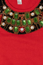 Vintage Red Victoria Harbour Bejeweled Sequin Sweater (1990s)