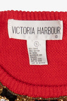 Vintage Red Victoria Harbour Bejeweled Sequin Sweater (1990s)