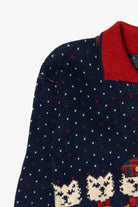 Vintage Navy Blue Cats With Scarves Sweater (1990s)