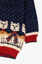 Vintage Navy Blue Cats With Scarves Sweater (1990s)