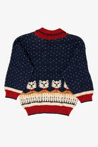 Vintage Navy Blue Cats With Scarves Sweater (1990s)
