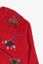 Vintage Red Susan Bristol Dogs On Leashes Sweater (1990s)
