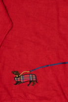 Vintage Red Susan Bristol Dogs On Leashes Sweater (1990s)
