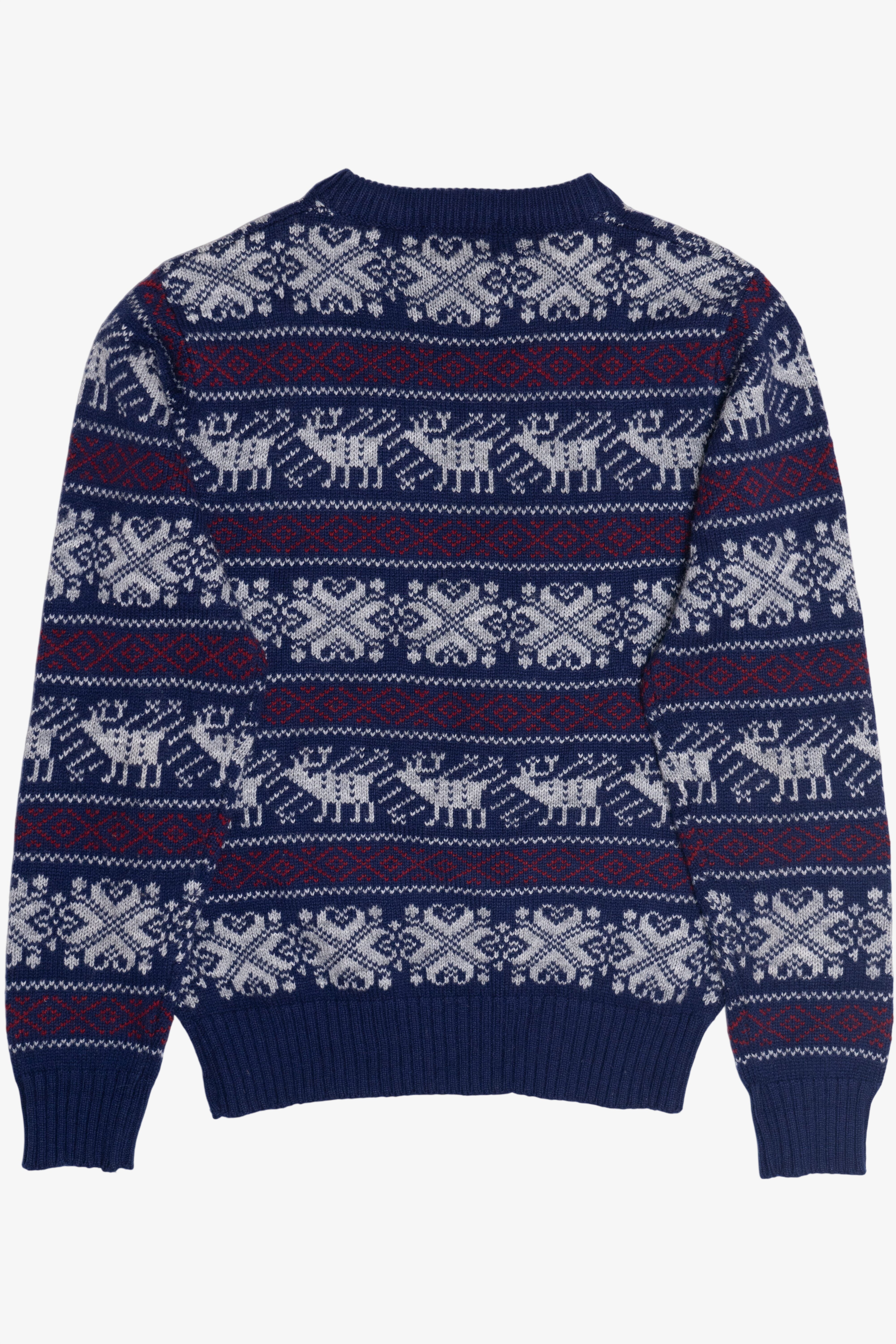 Vintage Navy Blue Strawbridge Clothier Fair Isle Sweater (1990s)