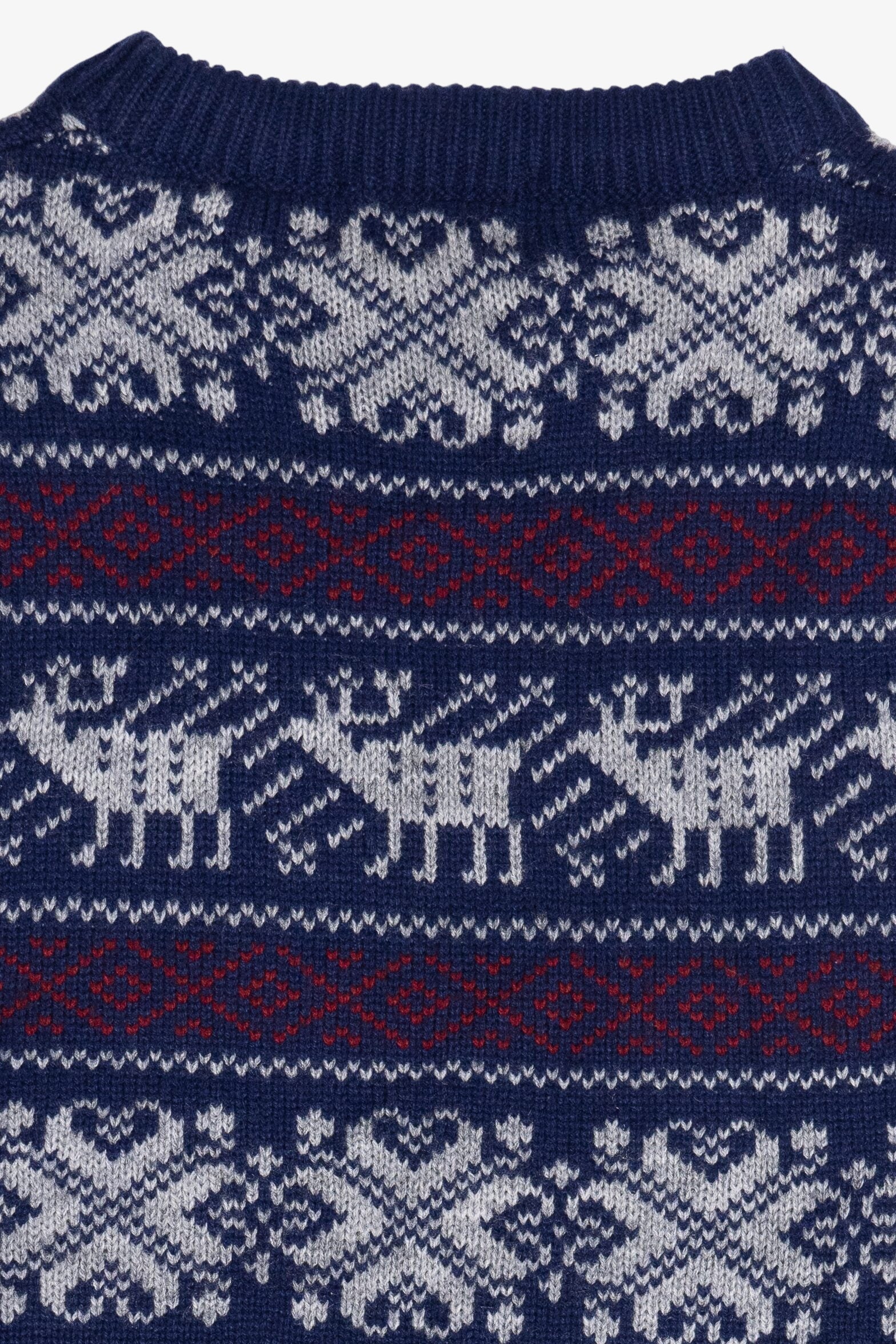 Vintage Navy Blue Strawbridge Clothier Fair Isle Sweater (1990s)