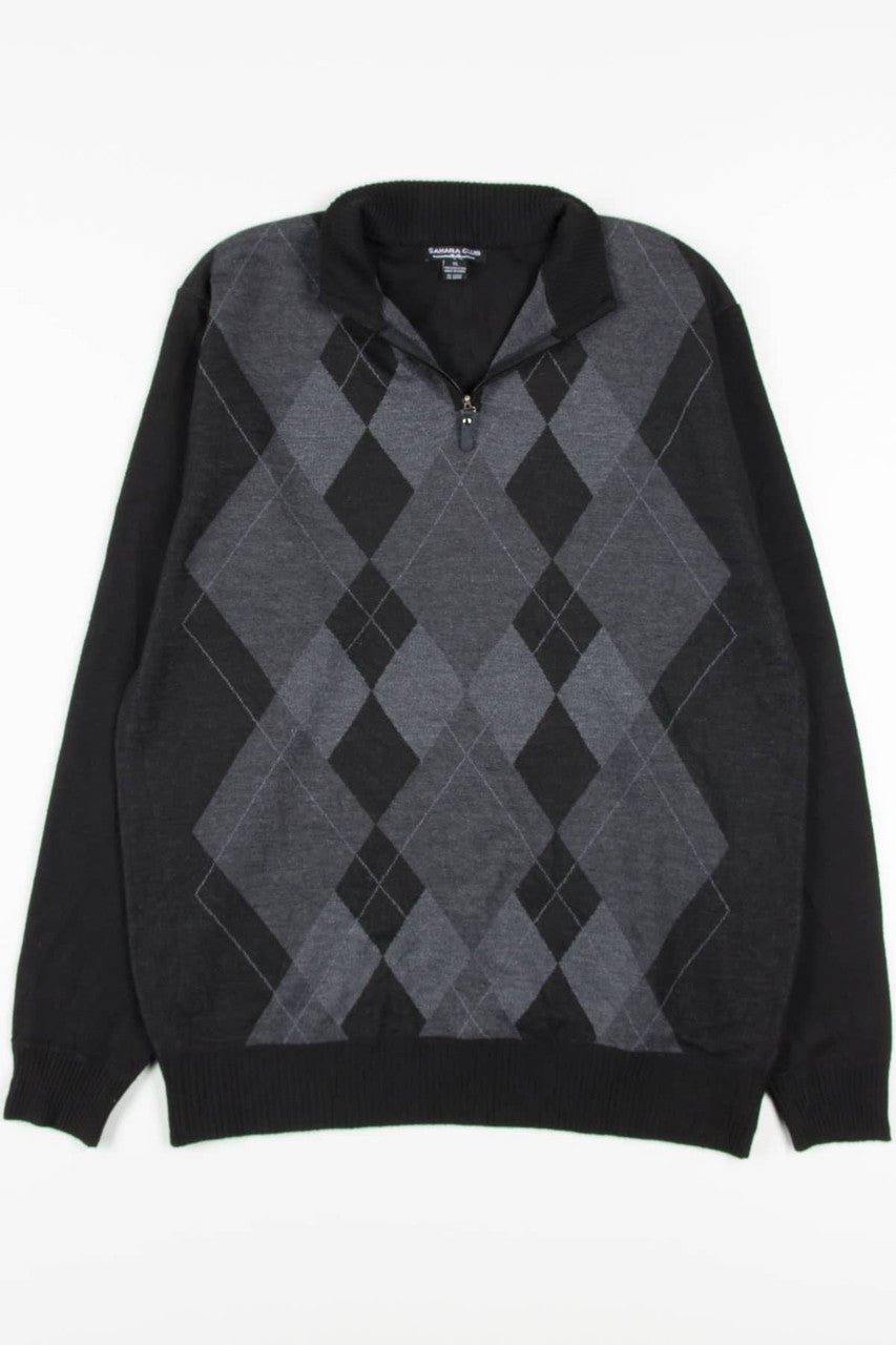Black Argyle Sahara Club Sweater 87