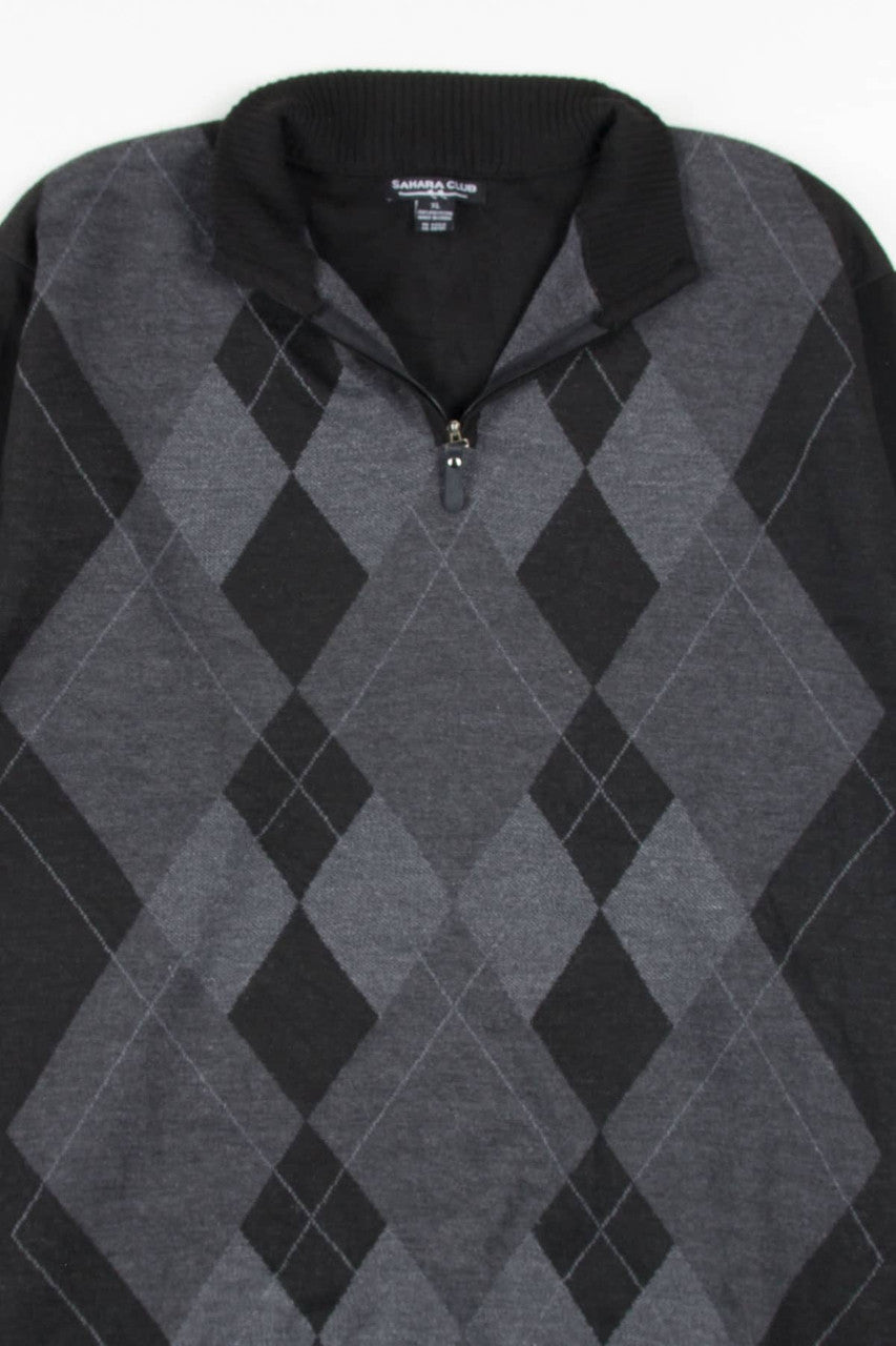 Black Argyle Sahara Club Sweater 87