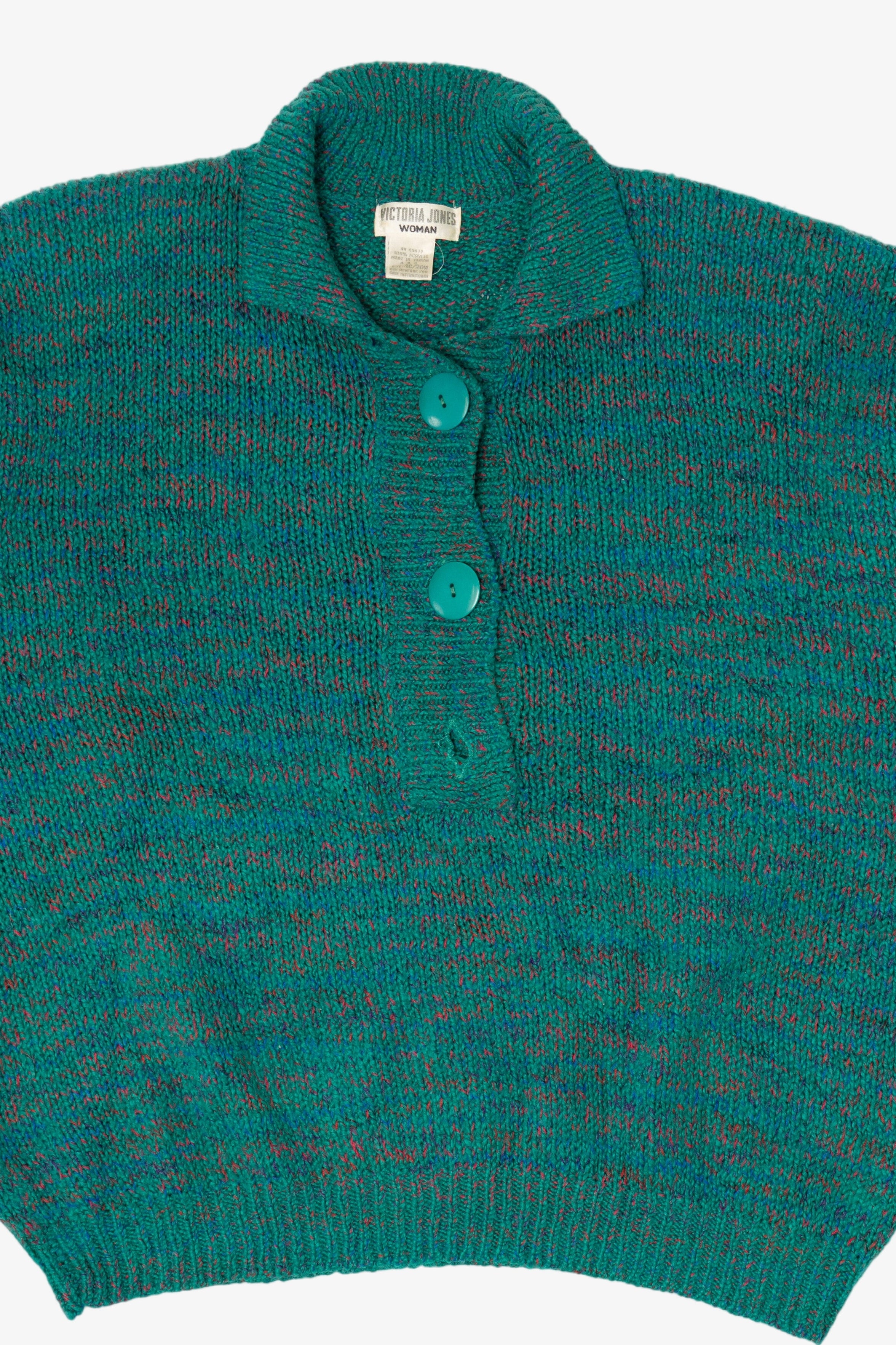 Vintage Teal Victoria Jones Grunge Sweater (1980s)