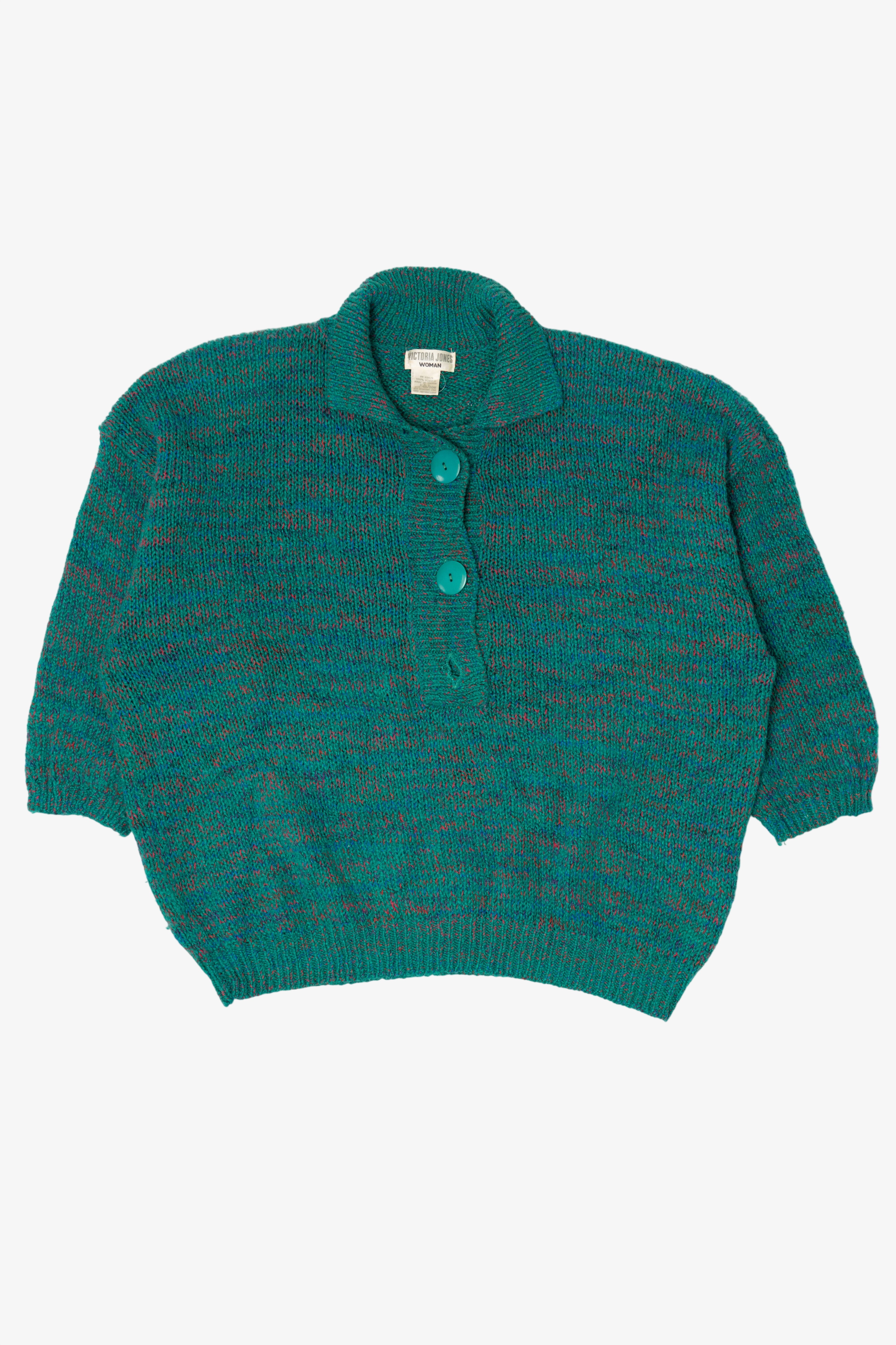 Vintage Teal Victoria Jones Grunge Sweater (1980s)