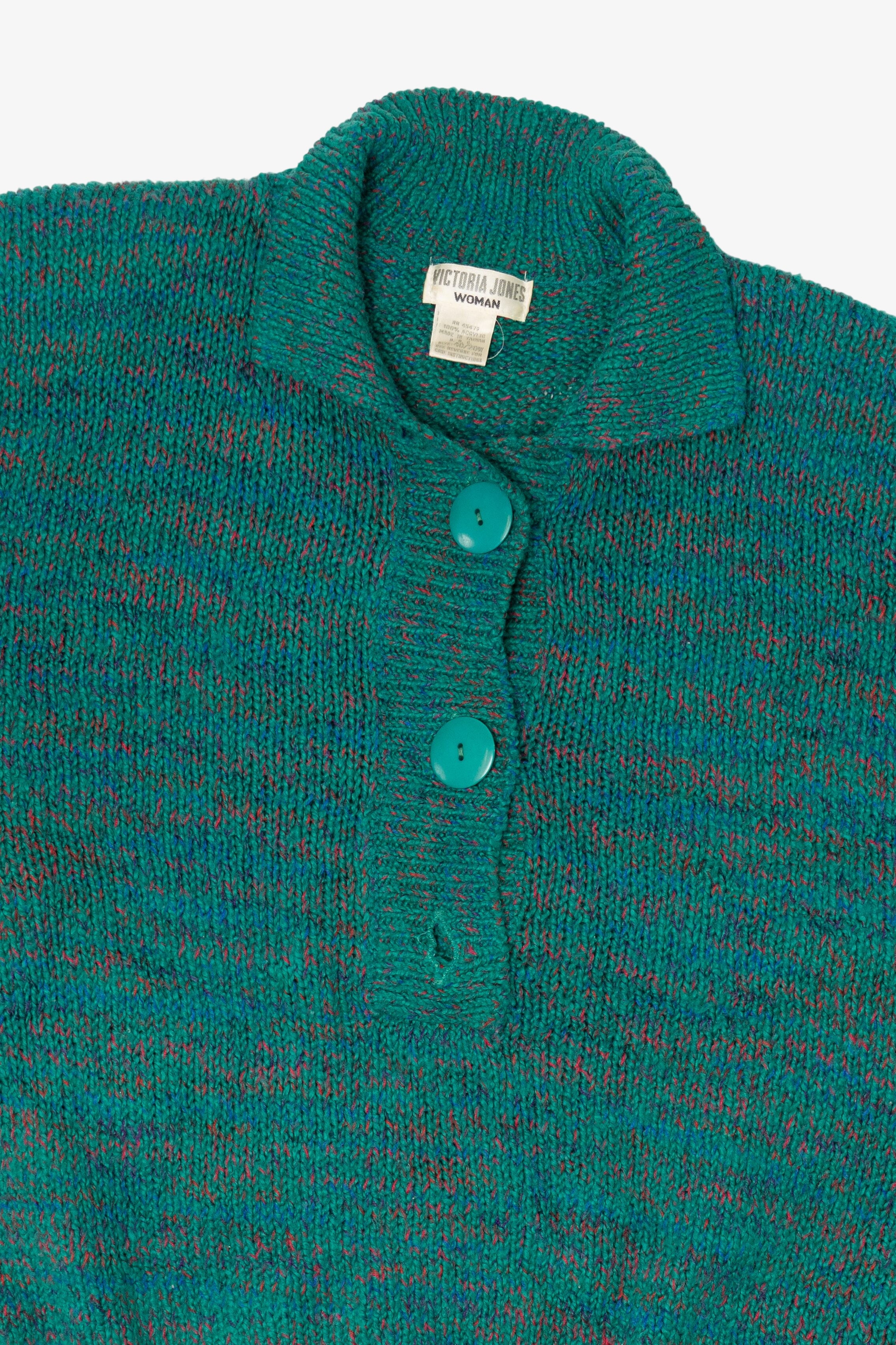 Vintage Teal Victoria Jones Grunge Sweater (1980s)