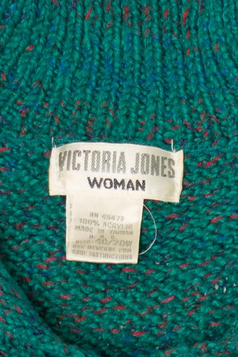 Vintage Teal Victoria Jones Grunge Sweater (1980s)